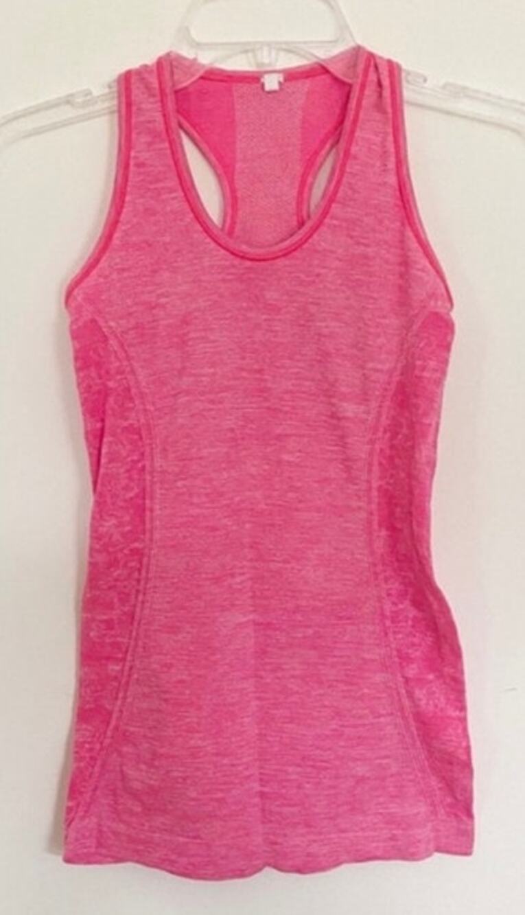 AEO American Eagle Outfitters Womens Pink Fitted Racerback Runner Workout Top S